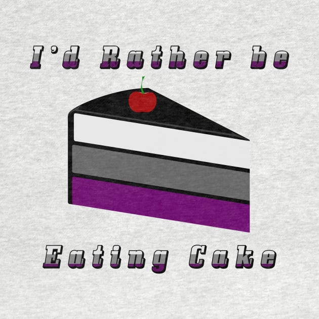 I'd Rather be Eating Cake Asexual Pride Flag Design by LiveLoudGraphics